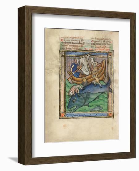 Two Fishermen on a Sea Monster-null-Framed Giclee Print