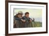 Two Fishermen Watching the Sea on Skagen Beach-Michael Ancher-Framed Premium Giclee Print