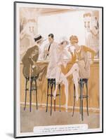 Two Flappers Gossip at a Bar-Paul Fournier-Mounted Art Print