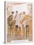 Two Flappers Gossip at a Bar-Paul Fournier-Stretched Canvas