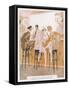 Two Flappers Gossip at a Bar-Paul Fournier-Framed Stretched Canvas