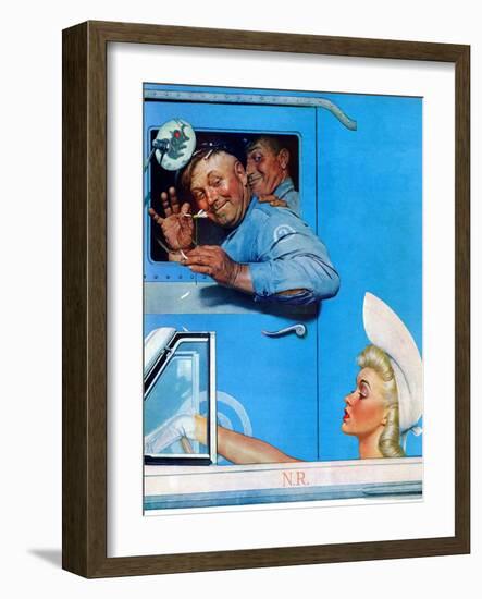 "Two Flirts", July 26,1941-Norman Rockwell-Framed Giclee Print