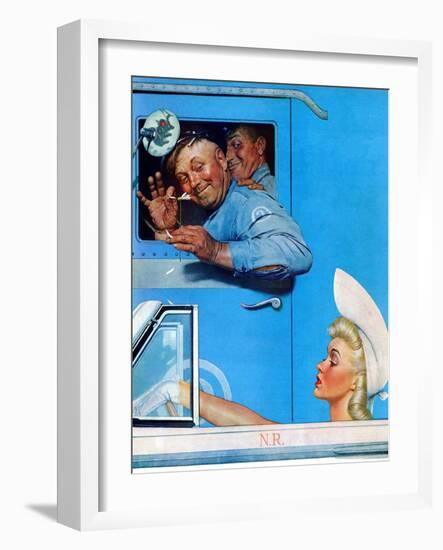 "Two Flirts", July 26,1941-Norman Rockwell-Framed Premium Giclee Print