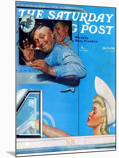 "Two Flirts" Saturday Evening Post Cover, July 26,1941-Norman Rockwell-Mounted Giclee Print