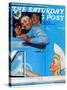 "Two Flirts" Saturday Evening Post Cover, July 26,1941-Norman Rockwell-Stretched Canvas