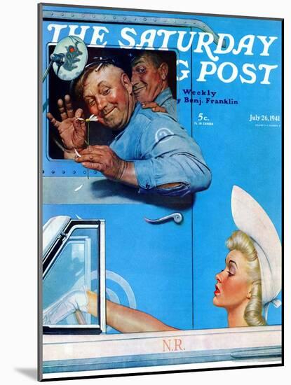 "Two Flirts" Saturday Evening Post Cover, July 26,1941-Norman Rockwell-Mounted Giclee Print