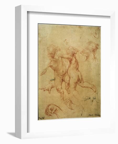 'Two flying putti', study, 1740s-Pompeo Batoni-Framed Giclee Print