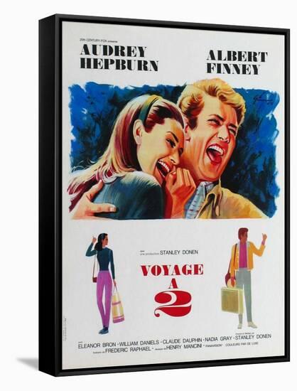 Two for the Road, French Movie Poster, 1967-null-Framed Stretched Canvas