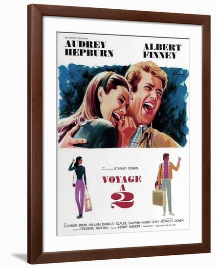 Two for the Road, from Left, Audrey Hepburn, Albert Finney, 1967-null-Framed Art Print