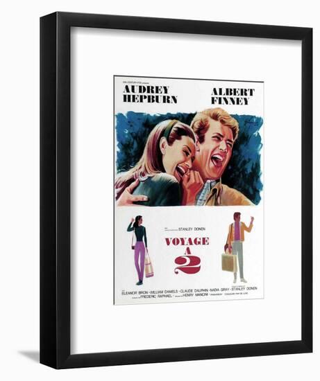 Two for the Road, from Left, Audrey Hepburn, Albert Finney, 1967-null-Framed Art Print