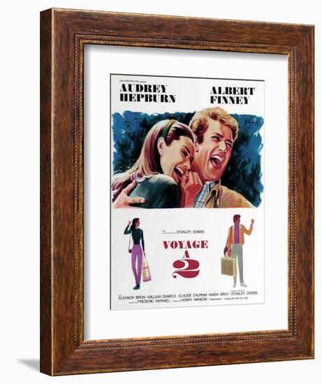 Two for the Road, from Left, Audrey Hepburn, Albert Finney, 1967-null-Framed Art Print