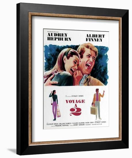 Two for the Road, from Left, Audrey Hepburn, Albert Finney, 1967-null-Framed Art Print