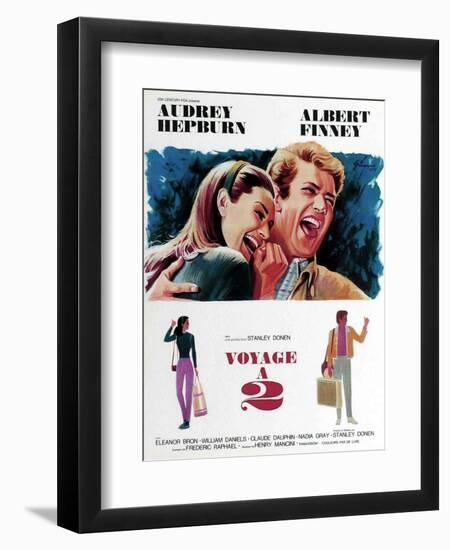 Two for the Road, from Left, Audrey Hepburn, Albert Finney, 1967-null-Framed Art Print