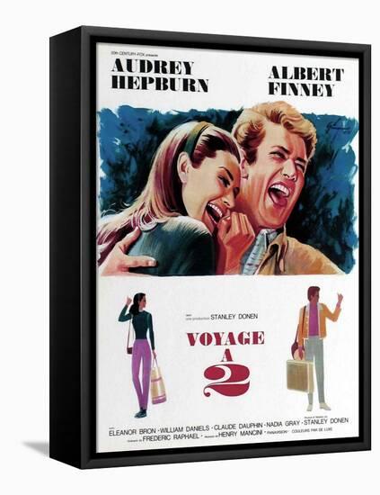 Two for the Road, from Left, Audrey Hepburn, Albert Finney, 1967-null-Framed Stretched Canvas