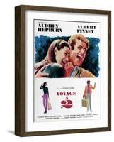 Two for the Road, from Left, Audrey Hepburn, Albert Finney, 1967-null-Framed Art Print