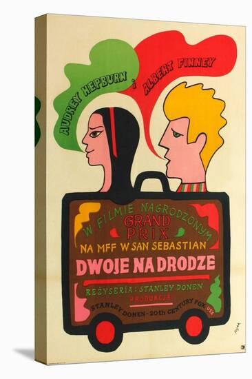 Two for the Road, Polish Movie Poster, 1967-null-Stretched Canvas