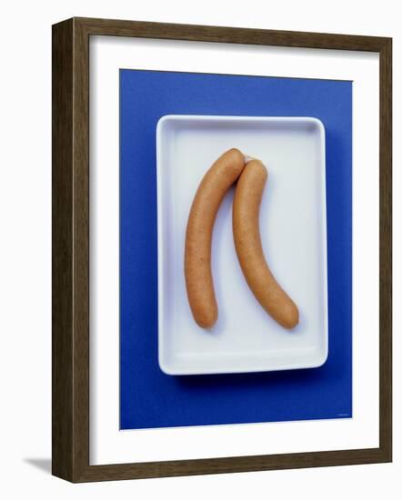 Two Frankfurters in Shallow Bowl-Barbara Bonisolli-Framed Photographic Print