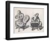 Two French Craftsmen Work on the Elaborate Upholstery on a Pair of Louis XV Style Fauteuils-Benard-Framed Art Print