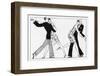 Two French Flappers and Their Flirts-L. Bonnotte-Framed Photographic Print