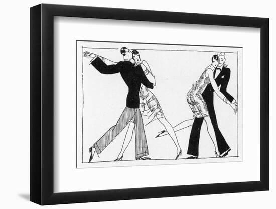 Two French Flappers and Their Flirts-L. Bonnotte-Framed Photographic Print