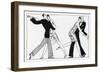 Two French Flappers and Their Flirts-L. Bonnotte-Framed Photographic Print