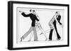 Two French Flappers and Their Flirts-L. Bonnotte-Framed Photographic Print