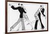Two French Flappers and Their Flirts-L. Bonnotte-Framed Photographic Print