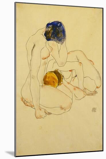 Two Friends, 1912-Egon Schiele-Mounted Giclee Print
