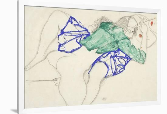 Two Friends, Reclining (Tenderness), 1913 (Pencil and Tempera on Paper)-Egon Schiele-Framed Giclee Print