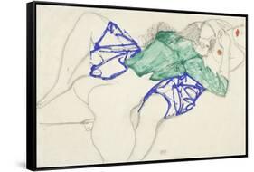 Two Friends, Reclining (Tenderness), 1913 (Pencil and Tempera on Paper)-Egon Schiele-Framed Stretched Canvas
