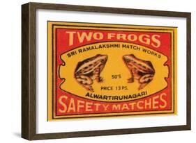 Two Frogs Safety Matches-null-Framed Art Print