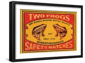 Two Frogs Safety Matches-null-Framed Art Print