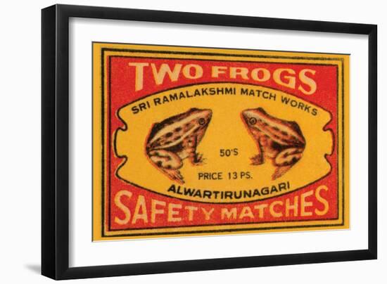 Two Frogs Safety Matches-null-Framed Art Print