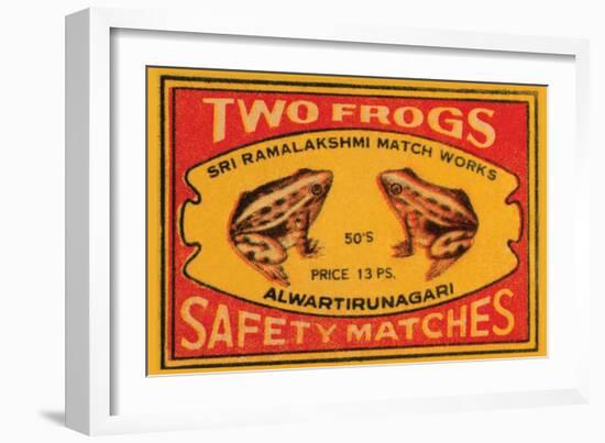 Two Frogs Safety Matches-null-Framed Art Print