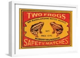 Two Frogs Safety Matches-null-Framed Art Print