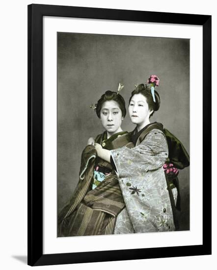 Two Geisha Girls, C.1880-null-Framed Photographic Print