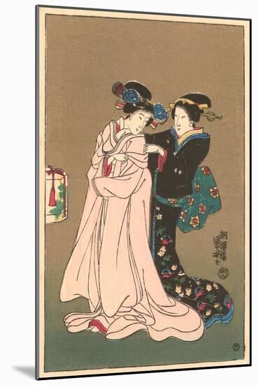 Two Geishas-null-Mounted Art Print