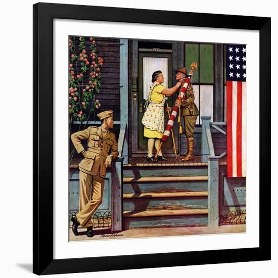 "Two Generations of Vets," July 5, 1947-Stevan Dohanos-Framed Giclee Print