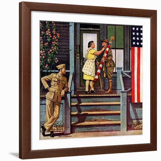 "Two Generations of Vets," July 5, 1947-Stevan Dohanos-Framed Giclee Print