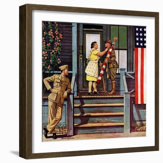 "Two Generations of Vets," July 5, 1947-Stevan Dohanos-Framed Giclee Print