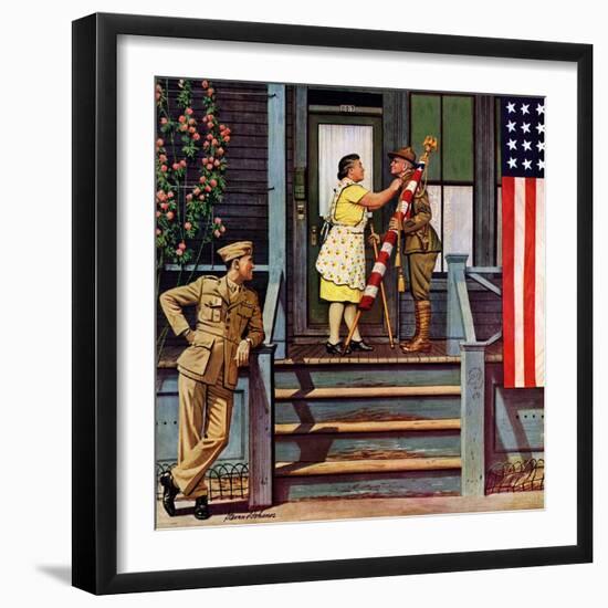 "Two Generations of Vets," July 5, 1947-Stevan Dohanos-Framed Giclee Print