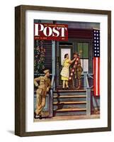 "Two Generations of Vets," Saturday Evening Post Cover, July 5, 1947-Stevan Dohanos-Framed Giclee Print