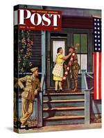"Two Generations of Vets," Saturday Evening Post Cover, July 5, 1947-Stevan Dohanos-Stretched Canvas