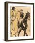 Two Gentleman Riders (Gouache on Board)-Joseph Crawhall-Framed Giclee Print