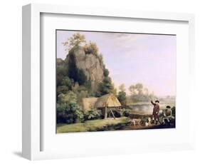 Two Gentlemen Going a Shooting, with a View of Creswell Crags, Taken on the Spot-George Stubbs-Framed Giclee Print