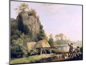 Two Gentlemen Going a Shooting, with a View of Creswell Crags, Taken on the Spot-George Stubbs-Mounted Giclee Print