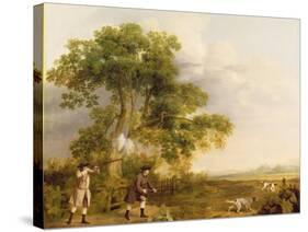 Two Gentlemen Shooting-George Stubbs-Stretched Canvas