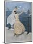 Two German Ladies Wave Farewell to a U-Boat-B. Wennerberg-Mounted Art Print