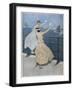 Two German Ladies Wave Farewell to a U-Boat-B. Wennerberg-Framed Art Print