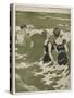 Two German Lady Bathers Watch Other Swimmers Playing in the Waves-Ferdinand Von Reznicek-Stretched Canvas